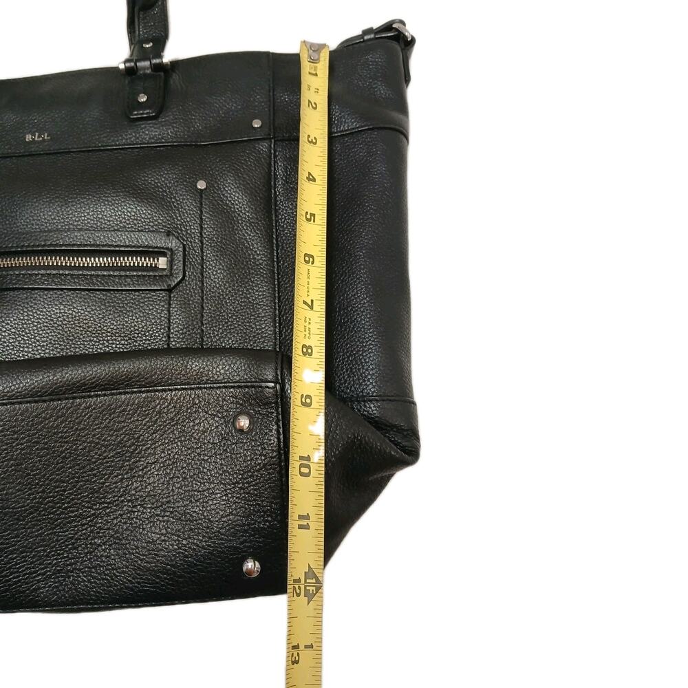 Lauren Ralph Lauren Est. 1967 Black Pebble Leather Lrg Tote Shoulder Slouch Bag - Picture 12 of 16